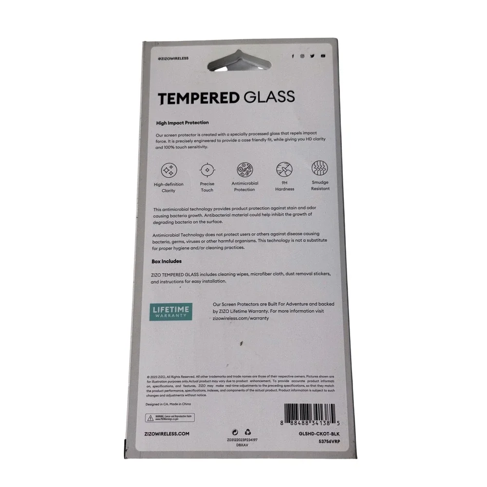Zizo Tempered Glass Screen Protector for Cricket Outlast Clear Shield New